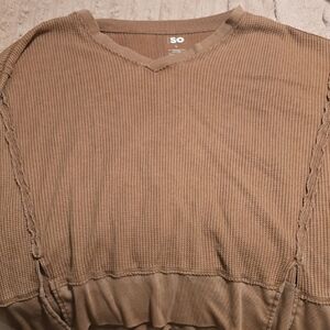SO womens V-Neck Brown Sweater